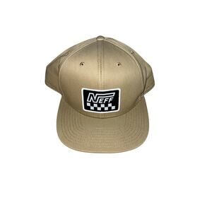 Neff Racer Patch Men’s Adult Snapback Adjustable Trucker Hat Khaki Brown